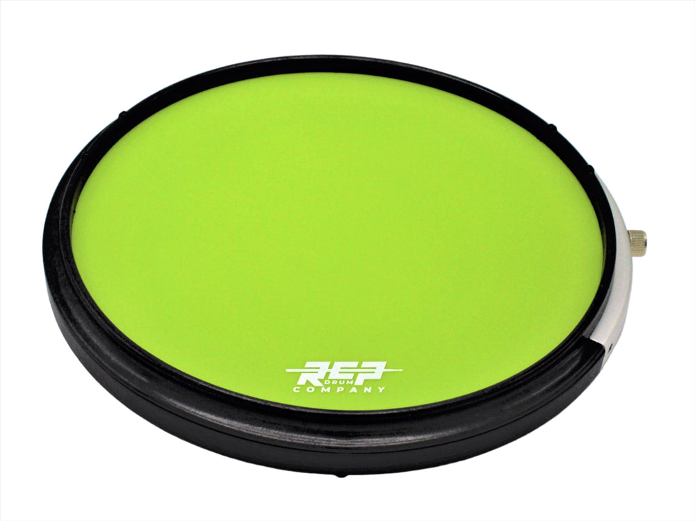 RCP Active Snare Drum Practice Pad Package with Adjustable Snare, Lime Green Head & Laminate