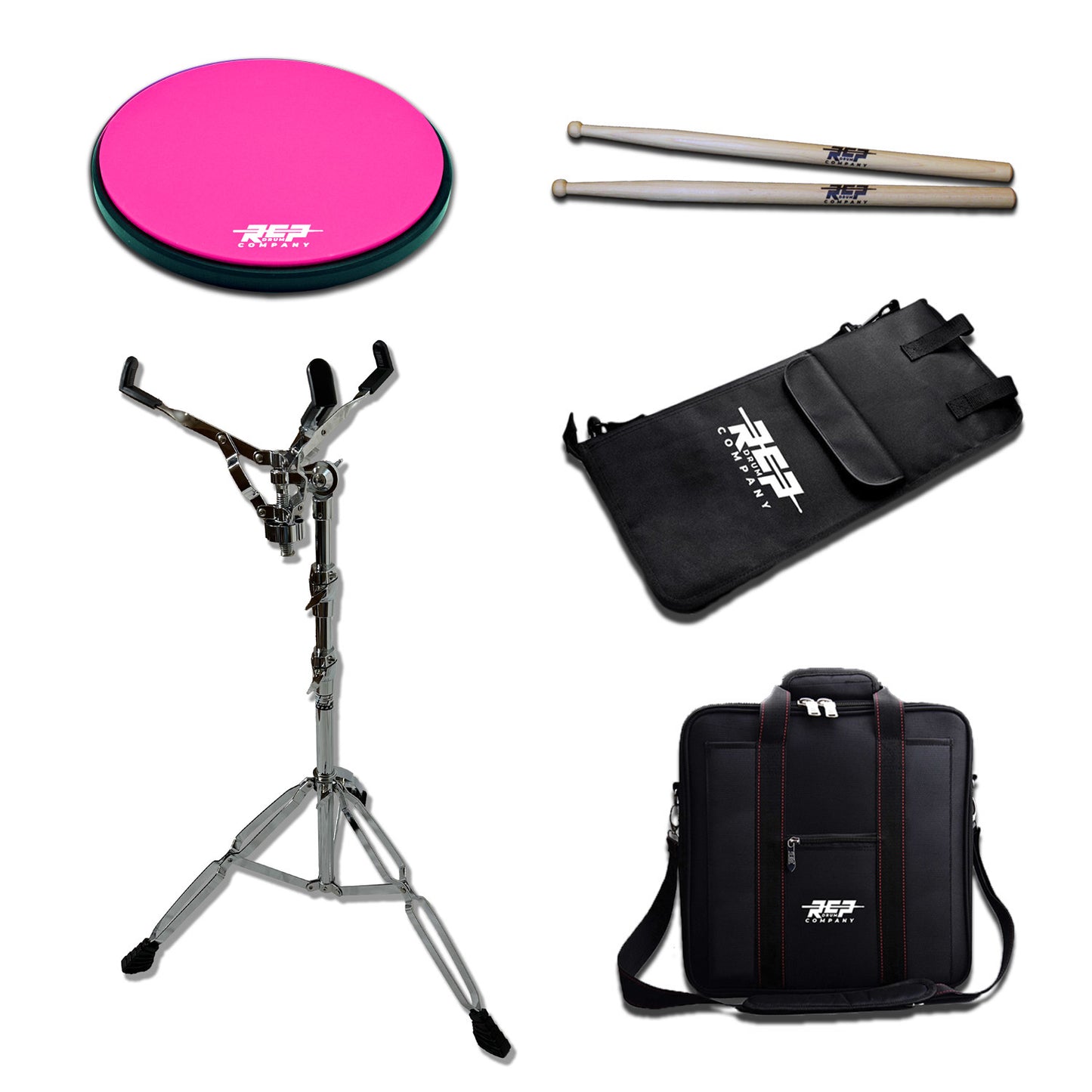(FLEX SERIES™️) 12’’ Double Sided Silicone Drum Practice Pad - Deal Pack With Pad, Stand, Carry Bag, Stick Bag and Sticks