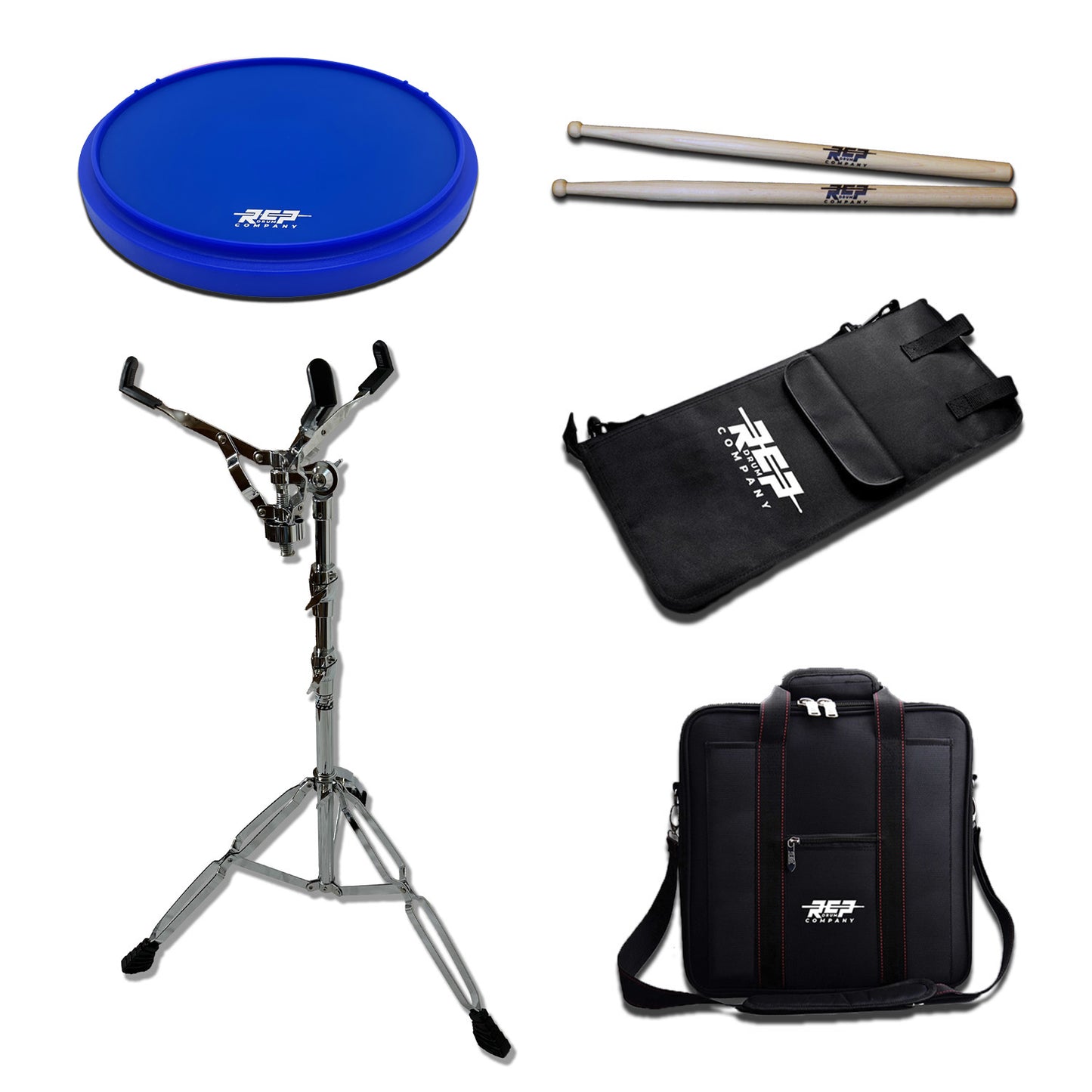 (STRIKE SERIES™️) Marching Drum Corps Practice Pad 14" - Deal Pack With Pad, Stand, Carry Bag, Stick Bag and Sticks