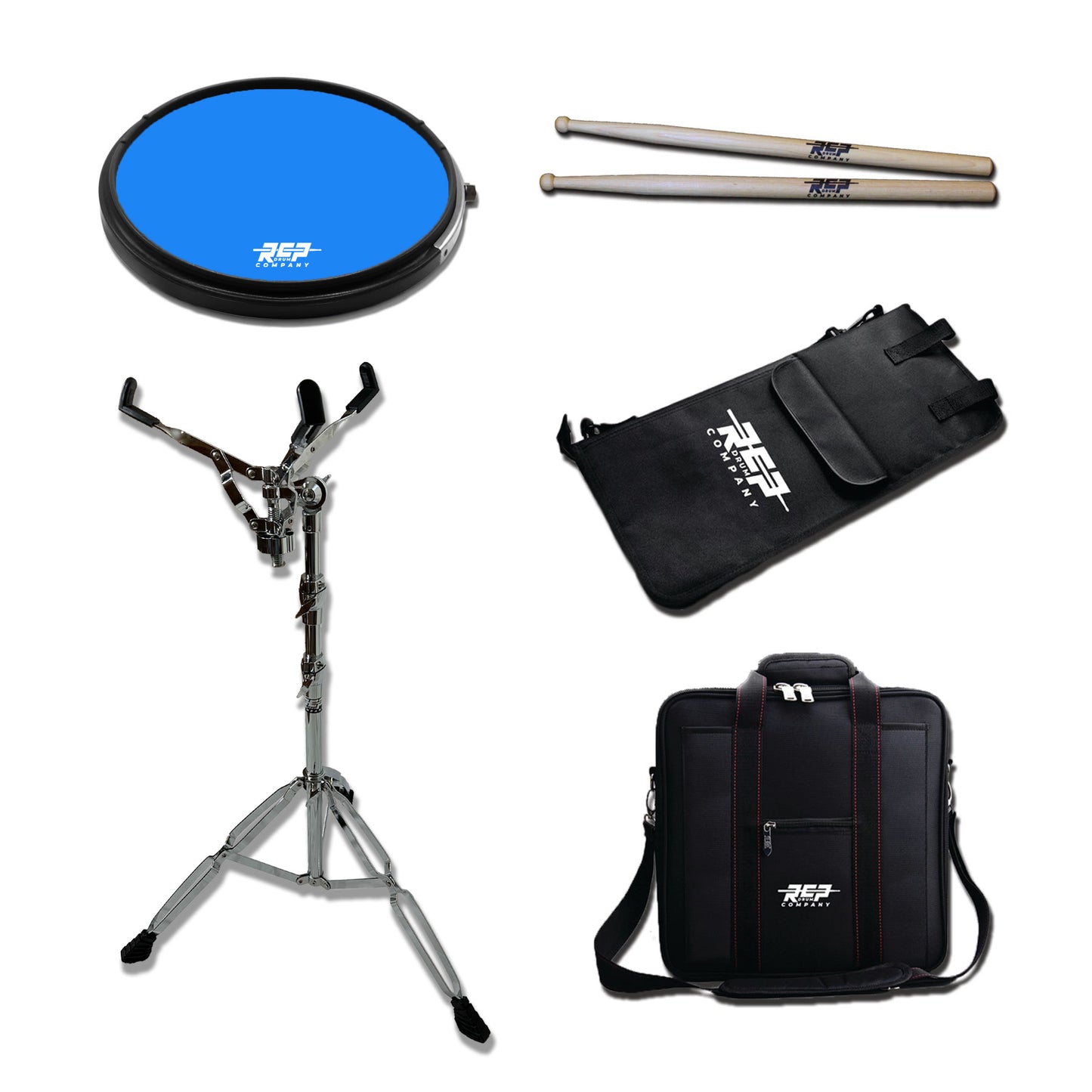 (ACTIVE SNARE™️) 13" Practice Pad w/ Snare Sound -  Deal Pack With Pad, Stand, Carry Bag, Stick Bag and Sticks