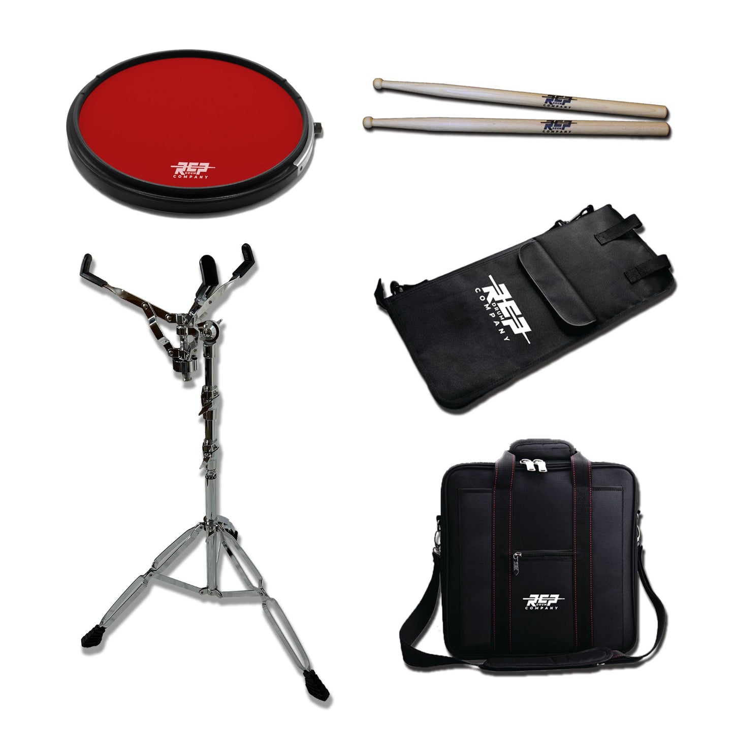 (ACTIVE SNARE™️) 13" Practice Pad w/ Snare Sound -  Deal Pack With Pad, Stand, Carry Bag, Stick Bag and Sticks