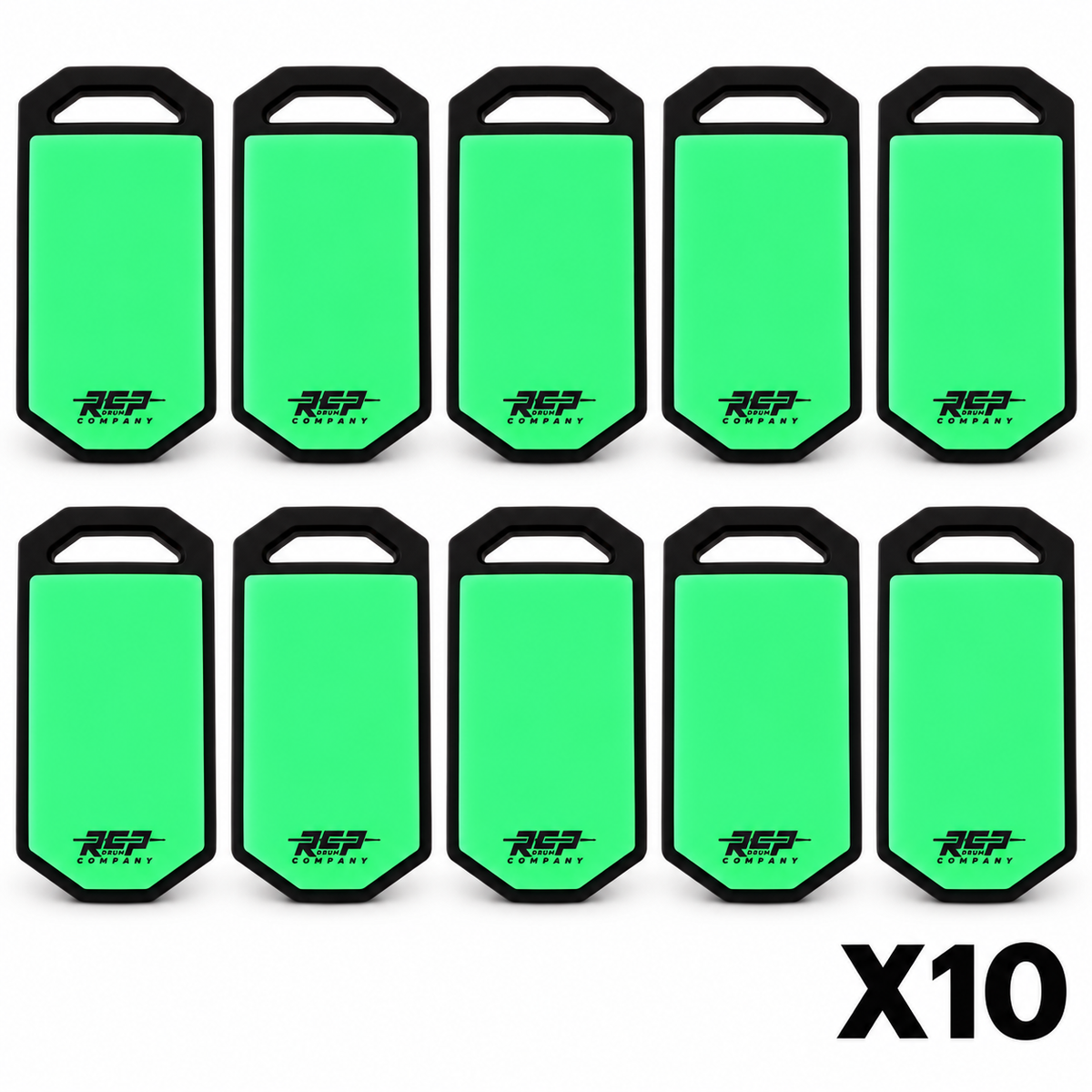 Ten RCP Bus and Travel Glow in the Dark double-sided practice pads without laminates