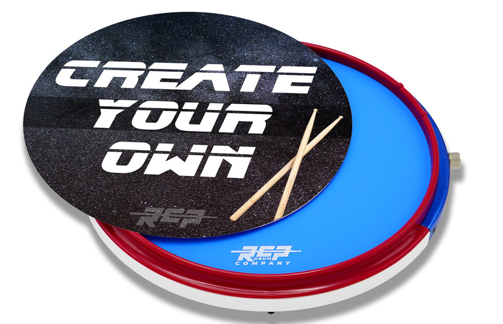 RCP Active Snap Shot Snare Drum Practice Pad with Adjustable Snare, Blue Head & Custom Laminate  RCP Drum Company   