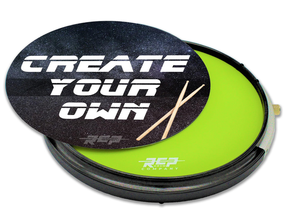 RCP Active Snap Shot Snare Drum Practice Pad with Adjustable Snare, Lime Green Head & Custom Laminate Drum Practice Pad RCP Drum Company   