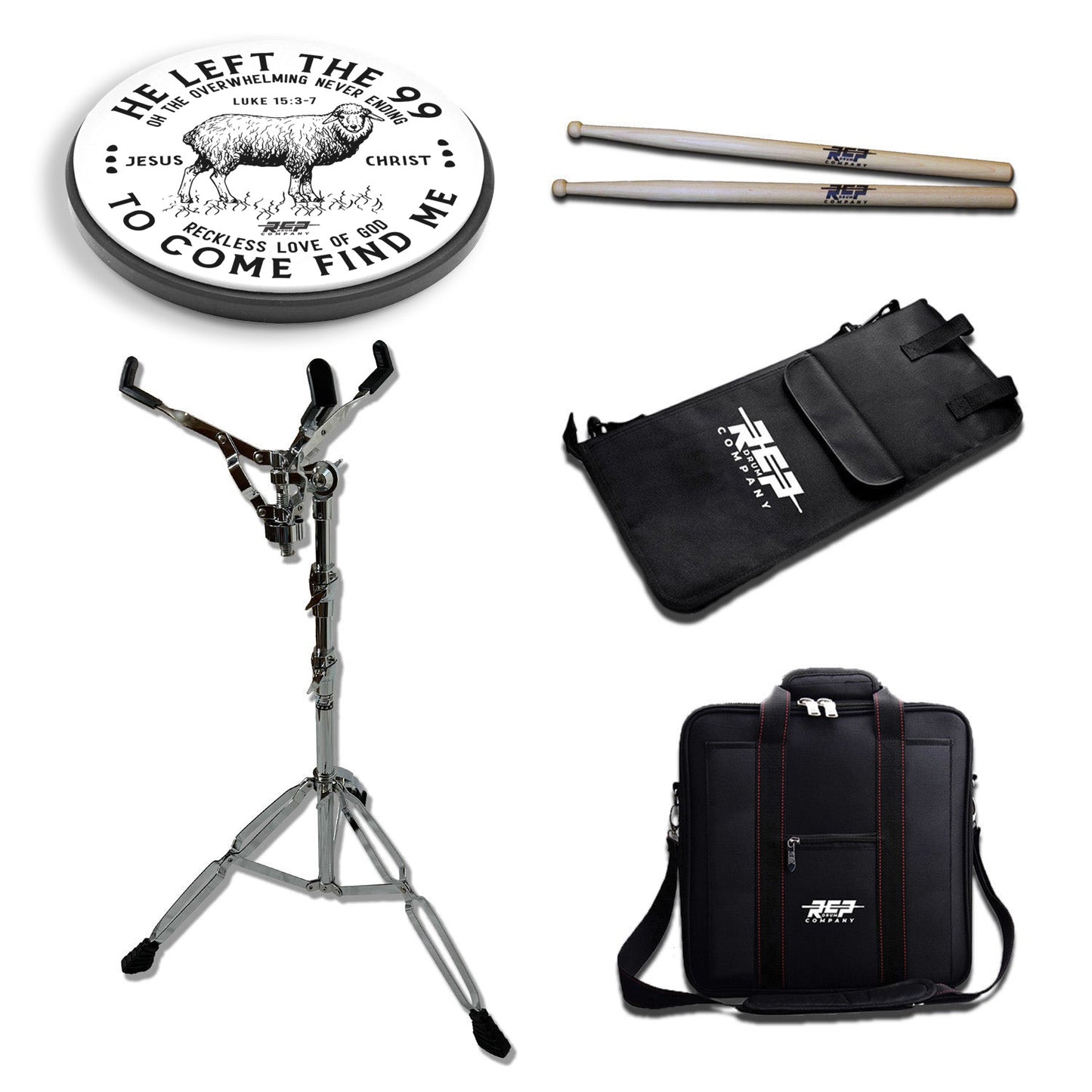 FAITH Pad (Flex Series) Practice Drum Pad Deal Pack With Pad, Stand, Carry Bag, Stick Bag and Sticks