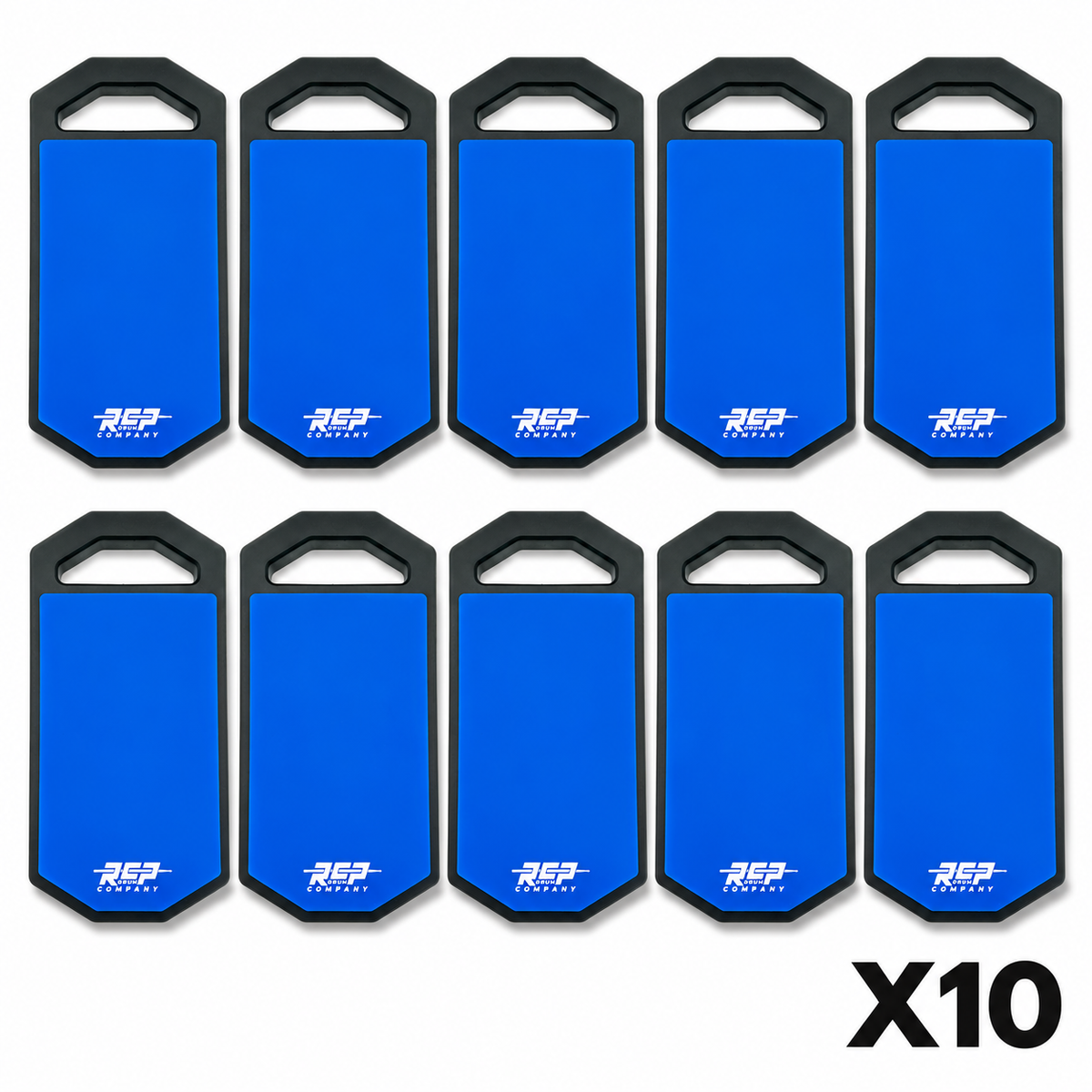 Ten RCP Bus and Travel Blue double-sided practice pads without laminates