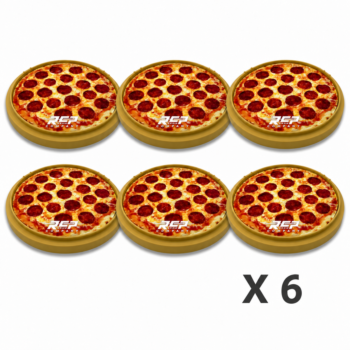 Six RCP Strike Series 14-inch Pizza practice pads without laminates