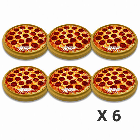 Six RCP Strike Series 14-inch Pizza practice pads without laminates