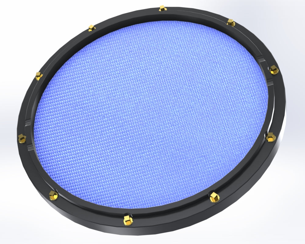 RCP Drum Company Custom 11" Black Double Sided Snare Drum Practice Pad Sky Blue - RCP Drum Company