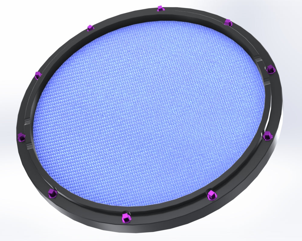 RCP Drum Company Custom 11" Black Double Sided Snare Drum Practice Pad Sky Blue - RCP Drum Company
