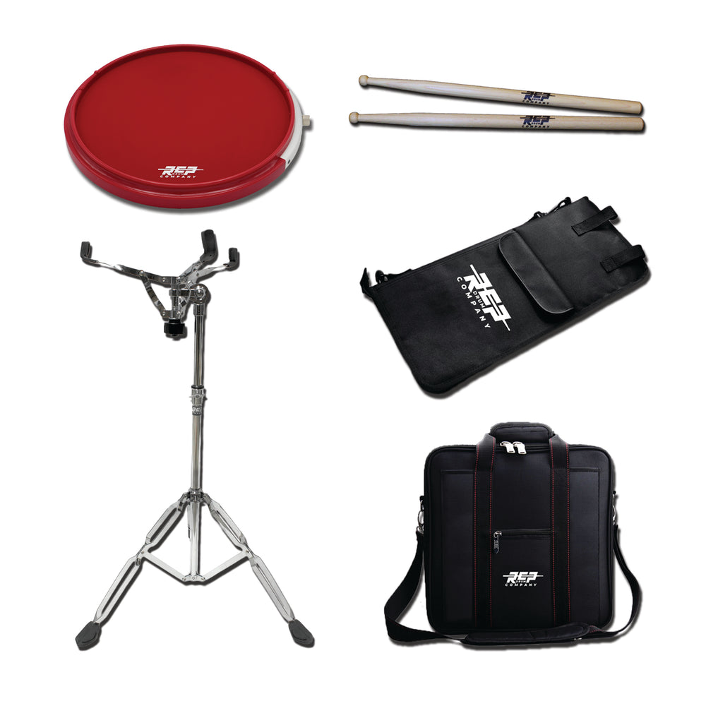 Active Practice Drum Pad Deal Pack With Pad, Stand, Carry Bag, Stick Bag and Sticks  RCP Drum Company Fire 7A 
