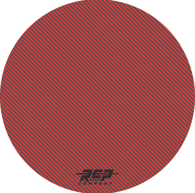 RCP Drum Active Snare Drum Practice Pad Red Carbon Fiber Laminate Head  RCP Drum Company   